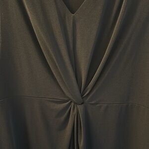 Alfani black sleeveless shirt, twist front, 3x